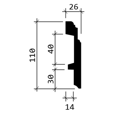 Плинтус интерьерный Европласт 6.53.101